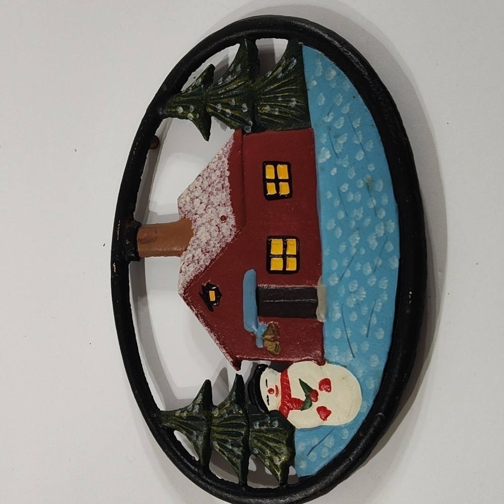 Vintage Cast iron Christmas Trivet
